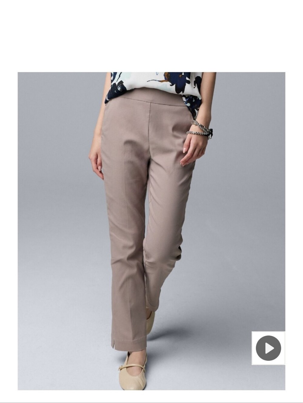 NWT Tan Vera Wang Straight-Leg Dress Pants